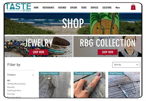 wp shop taste of isla