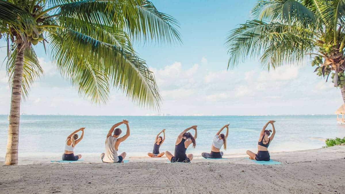 Yoga on the beach at Izla Hotel