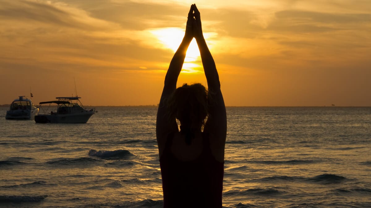 Sunset Salutation on Isla Mujeres' Playa Norte
